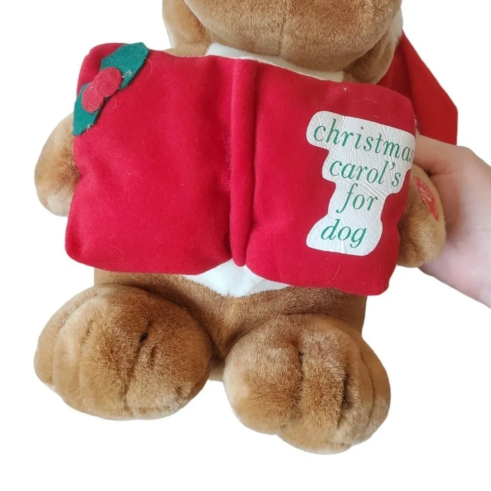 Vintage 90s JcPenny Christmas Barking Sharpee Dog Plush 11